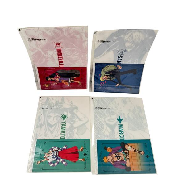 4X One Piece Ichiban Kuji Prize Visual Art Sheet Clear File Poster - Picture 1 of 8